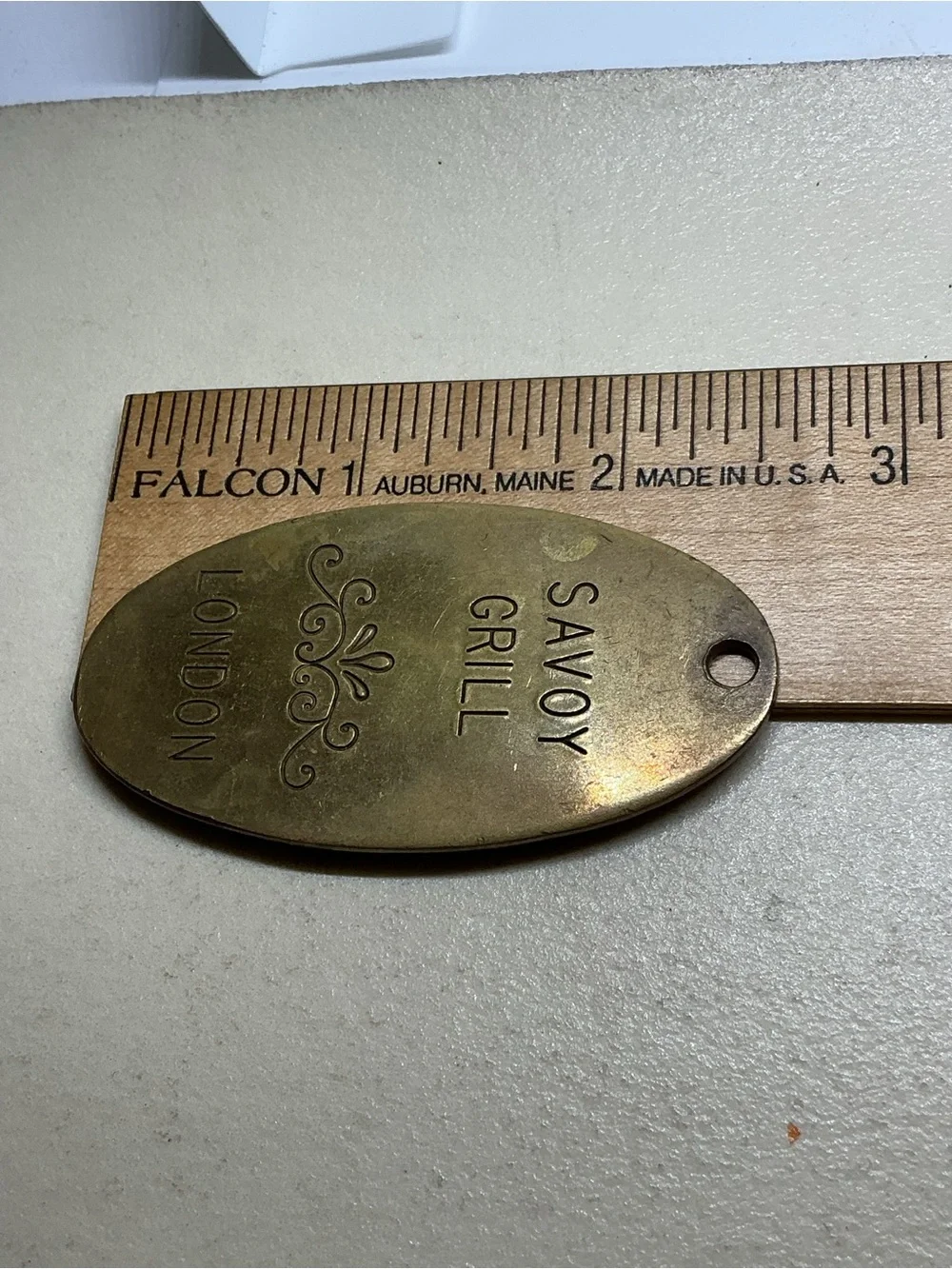 VTG Savoy Grill London Brass Keychain Marked Lowell Sigmund 1976
